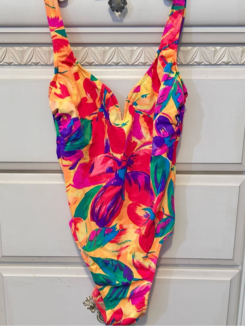 Vintage High Waisted Floral Swimsuit